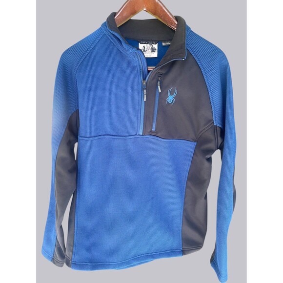 Spyder Men's Large Half Zip Sweater Gait Knit Pullover Jacket Heavy Weigt Ski - Picture 2 of 10